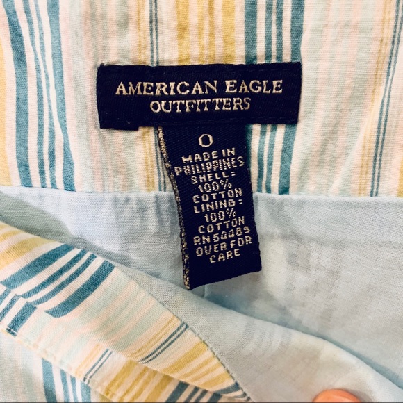 Blue, Green, & White Striped American Eagle Skirt - Picture 3 of 3